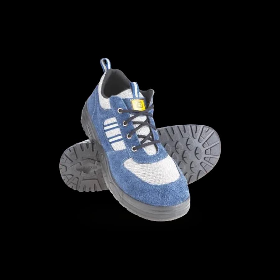 Liberty Fighter F-12 ST — Steel Toe Safety Shoe (Suede, Blue/Beige/Grey)